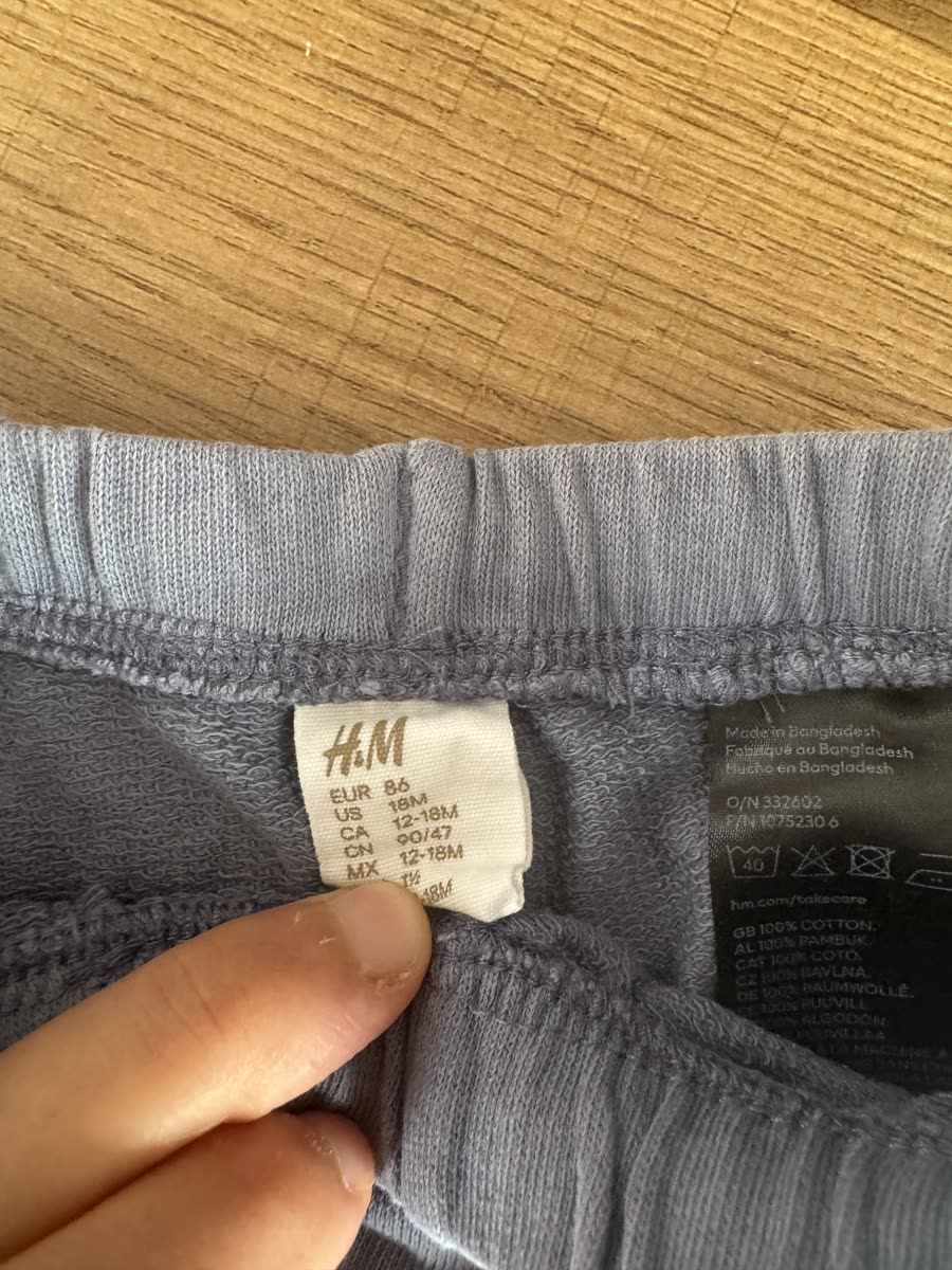 pantalon jogging bébé H&M 18 mois taille 86 bleu gris coton molletonné — Bon Etat — à Paris