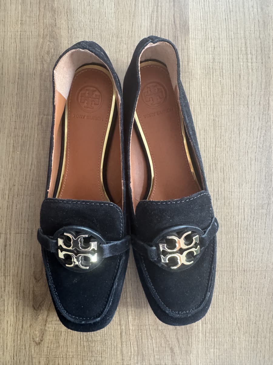 mocassins Tory Burch femme taille 5,5 US soit 36 noir en daim logo doré — Neuf avec Etiquette — à Paris