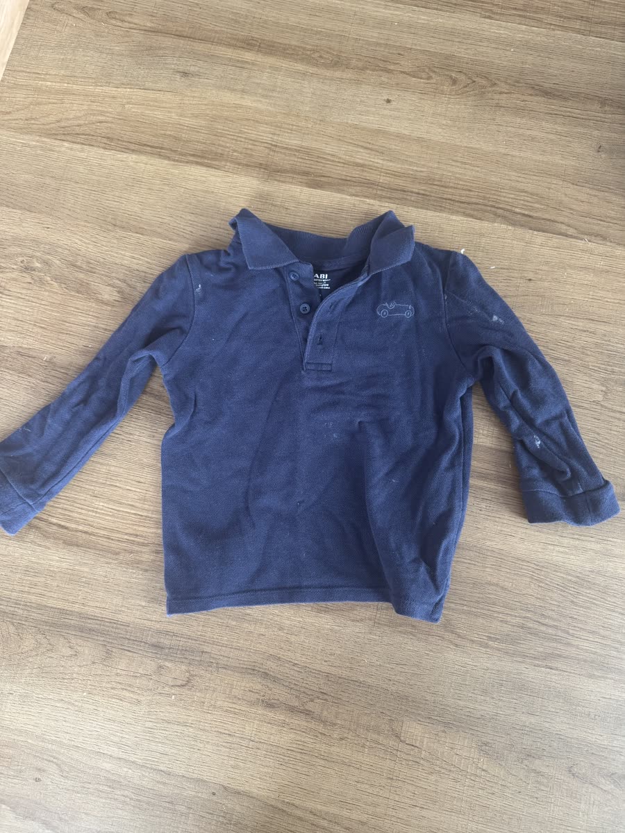 polo manches longues bébé garçon Kiabi 24 mois bleu marine coton bio brodé voiture — Bon Etat — à Paris